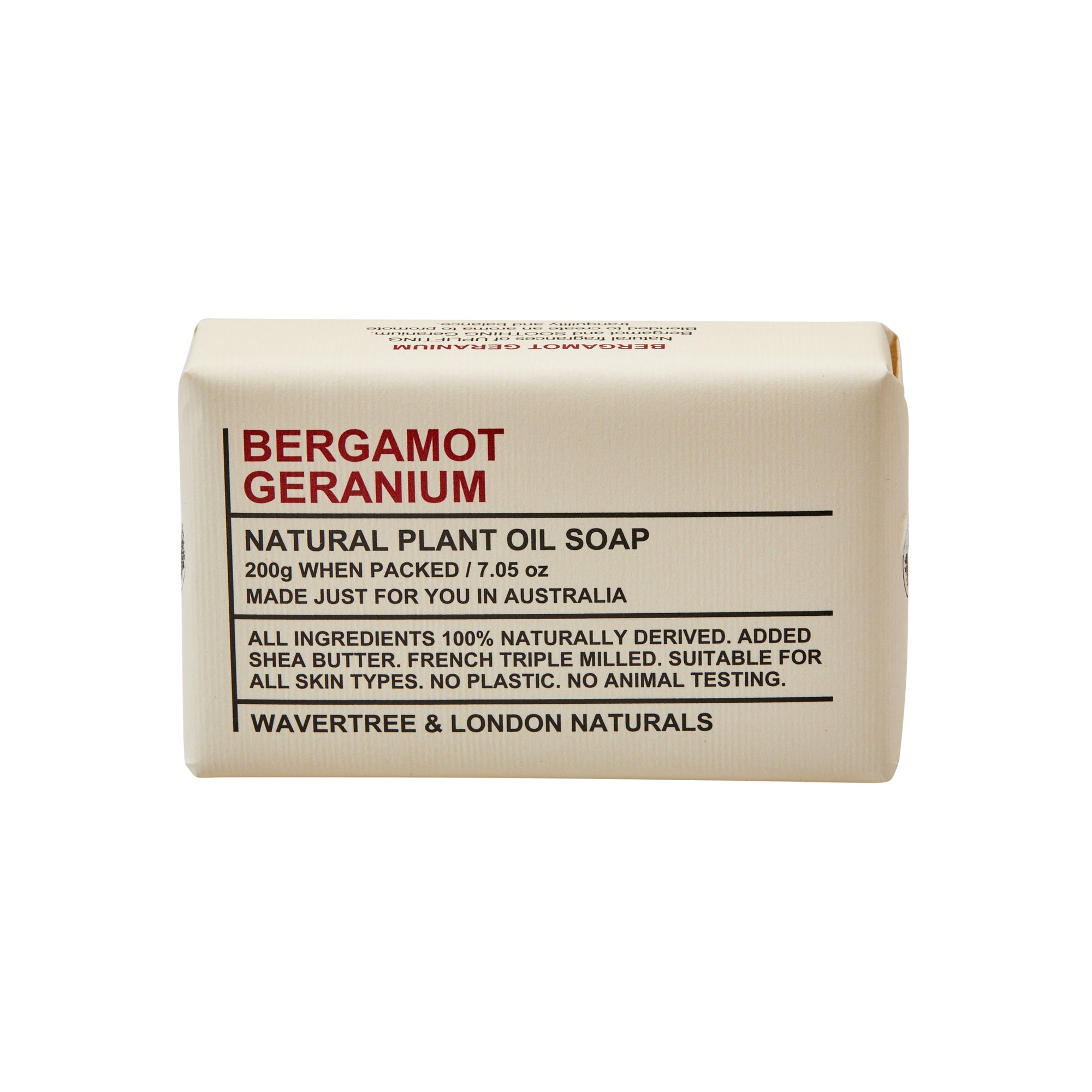 Bergamot and Geranium Soap Bar 200g