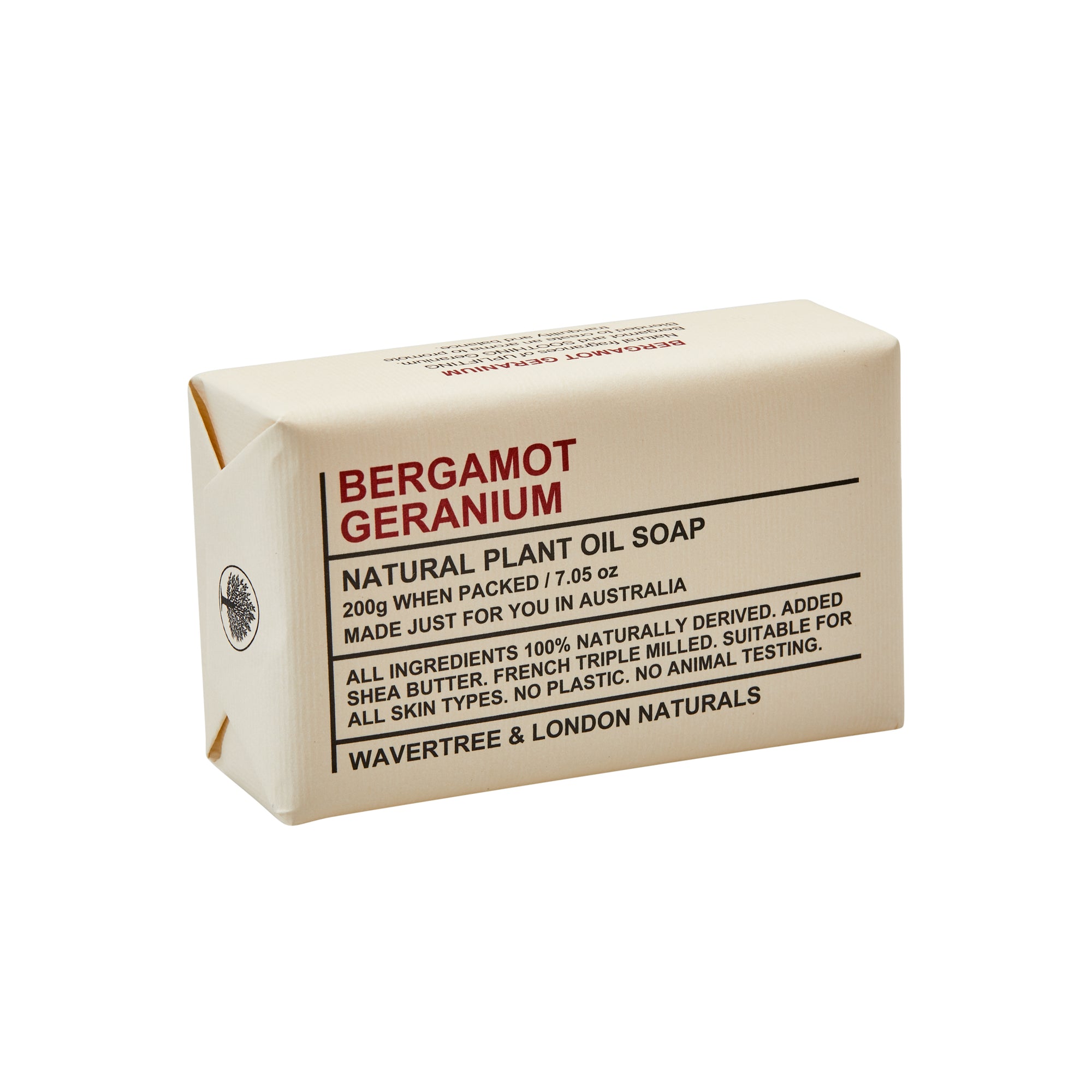 Bergamot and Geranium Soap Bar 200g