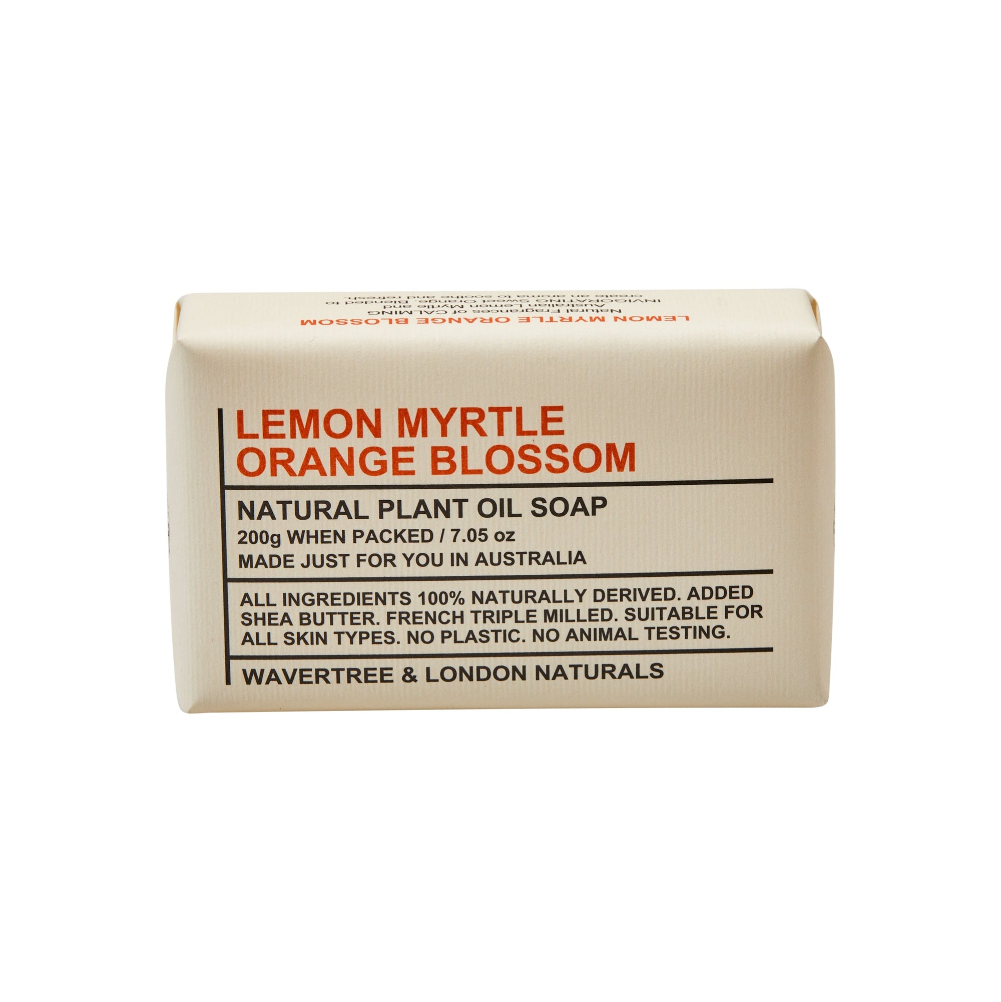 Lemon Myrtle and Orange Blossom Soap Bar carton 8x200g