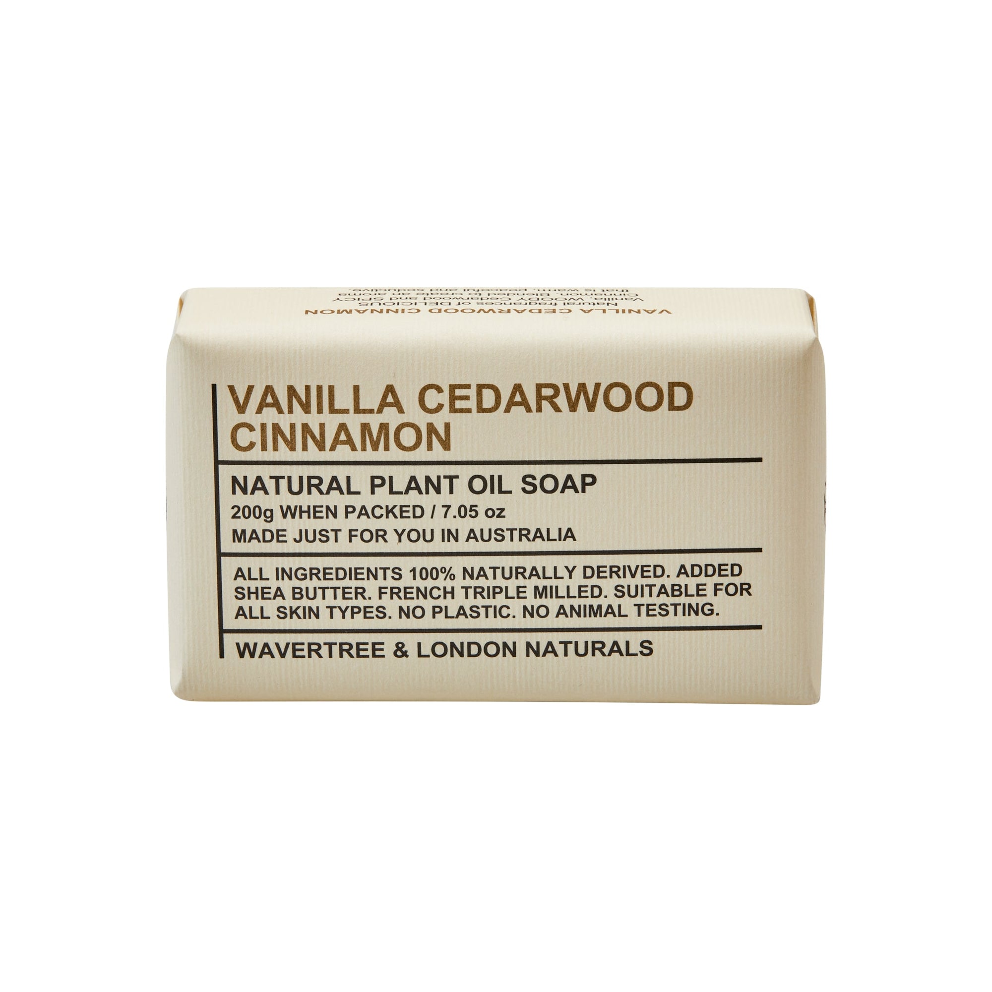 Vanilla, Cedarwood and Cinnamon Soap Bar carton 8x200g