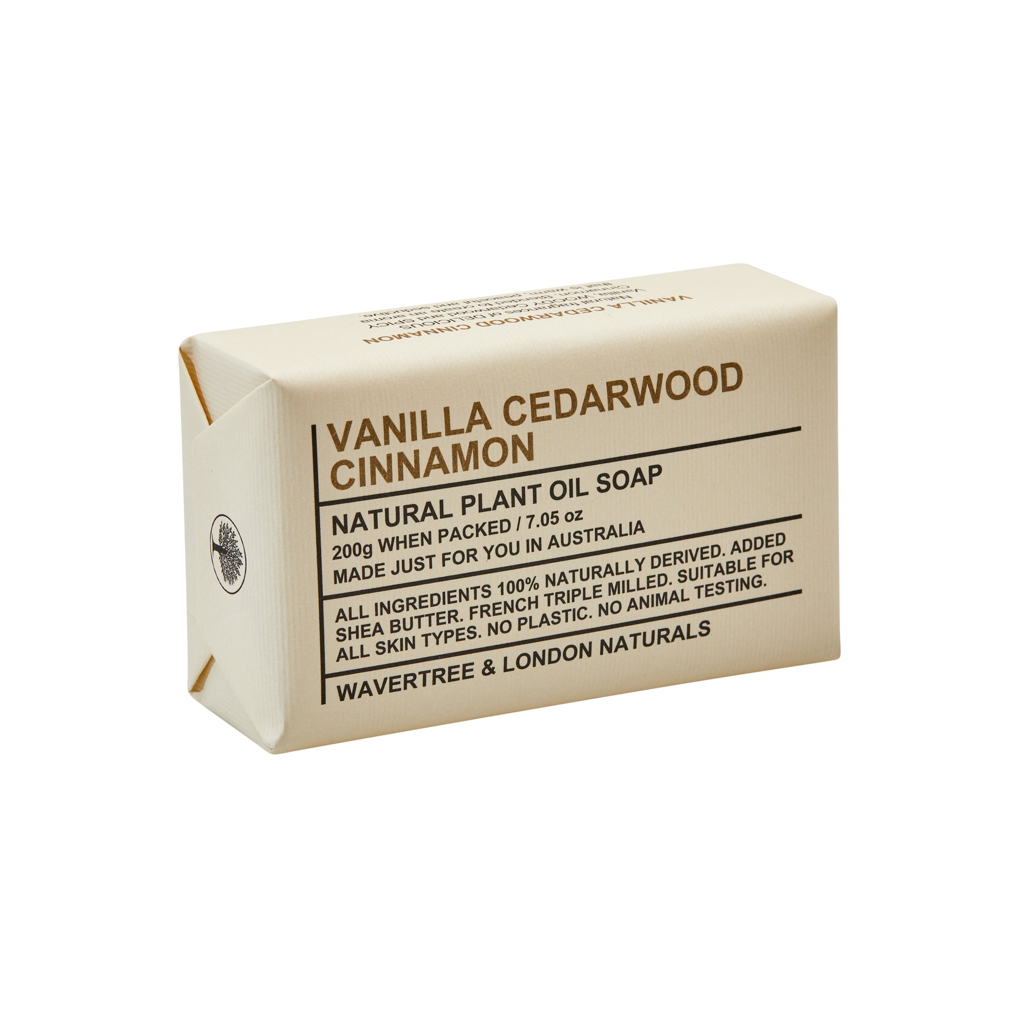 Vanilla, Cedarwood and Cinnamon Soap Bar 200g
